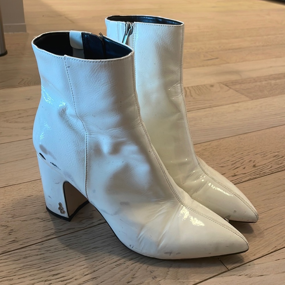 White Patent Sam Edelman booties